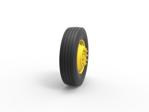 2 Hole front wheel of Vintage School bus Scale 1 to 25 3Dプリントモデル