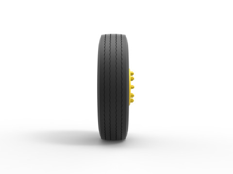 2 Hole front wheel of Vintage School bus Scale 1 to 25 3Dプリントモデル