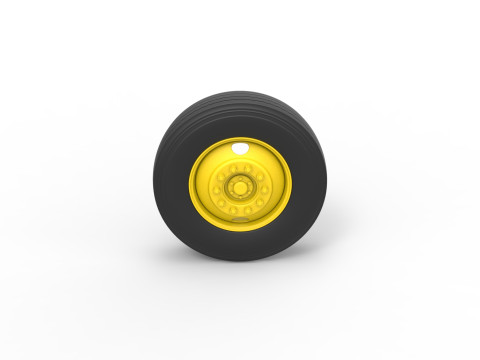 2 Hole front wheel of Vintage School bus Scale 1 to 25 3Dプリントモデル