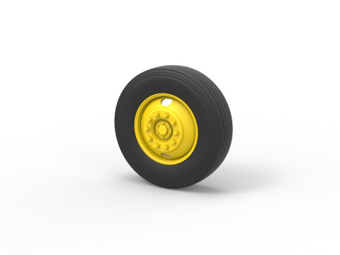 2 Hole front wheel of Vintage School bus Scale 1 to 25 3Dプリントモデル