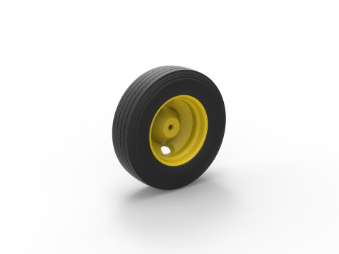 2 Hole front wheel of Vintage School bus Scale 1 to 25 3Dプリントモデル