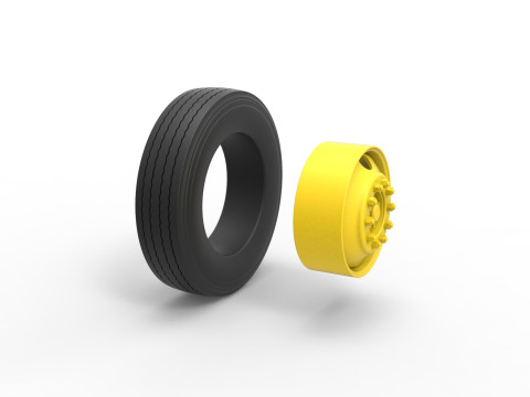2 Hole front wheel of Vintage School bus Scale 1 to 25 3Dプリントモデル