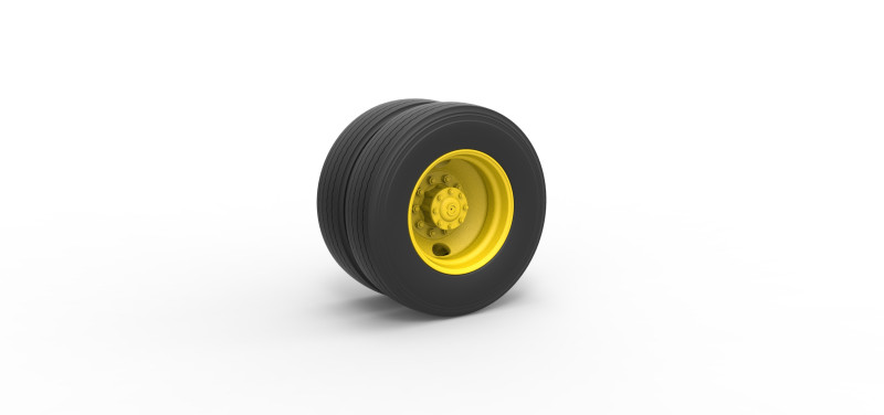 2 Hole rear double wheel of Vintage School bus Scale 1 to 25 3D प्रिंट मॉडल .c4d .max .obj .3ds .fbx .stl .blend 