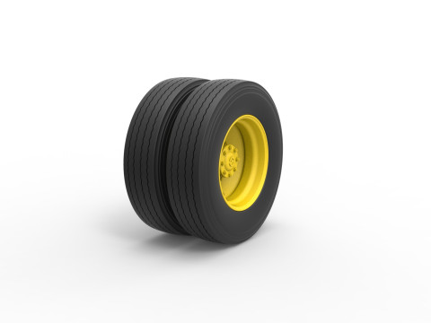 2 Hole rear double wheel of Vintage School bus Scale 1 to 25 3D प्रिंट मॉडल
