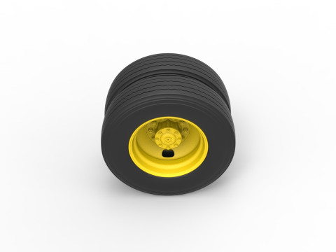 2 Hole rear double wheel of Vintage School bus Scale 1 to 25 3D प्रिंट मॉडल