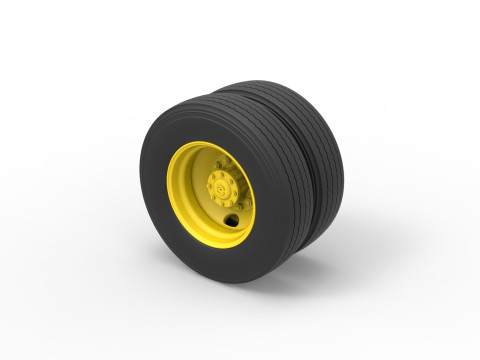 2 Hole rear double wheel of Vintage School bus Scale 1 to 25 3D प्रिंट मॉडल