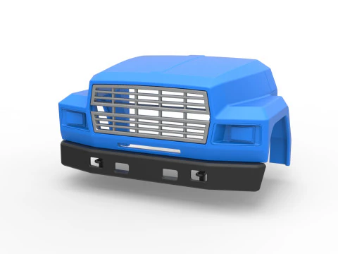 Nose for Vintage School bus Scale 1 to 25 3D Print Model