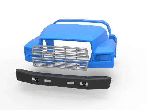 Nose for Vintage School bus Scale 1 to 25 3D Print Model