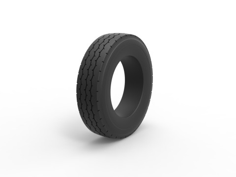 Semi truck tire 10 Scale 1 to 25 Modèles 3D en vedette