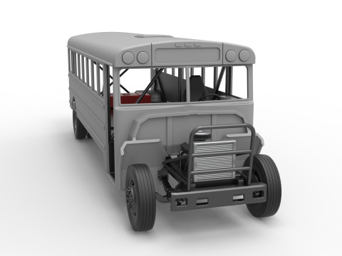 School bus for Figure 8 racing Scale 1 to 25 3D Print Model