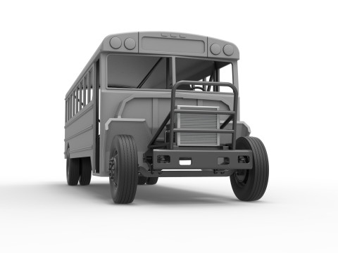 School bus for Figure 8 racing Scale 1 to 25 3D Print Model