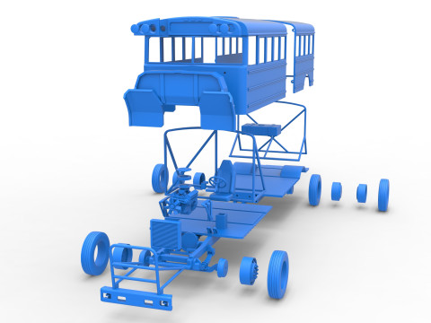 School bus for Figure 8 racing Scale 1 to 25 3D Print Model