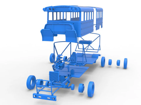 School bus for Figure 8 racing Scale 1 to 25 3D Print Model