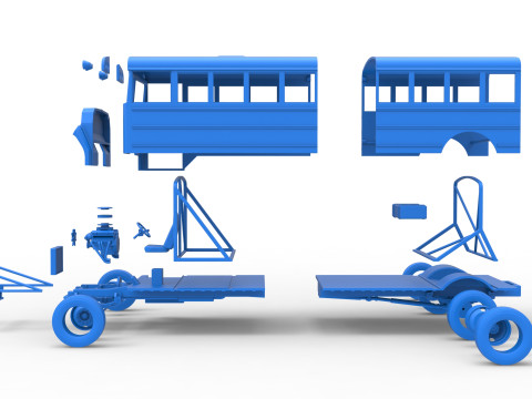 School bus for Figure 8 racing Scale 1 to 25 3D Print Model