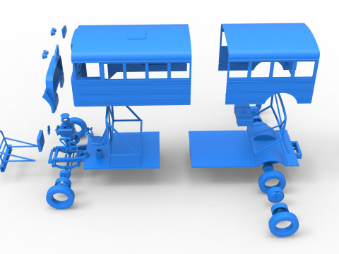 School bus for Figure 8 racing Scale 1 to 25 3D Print Model