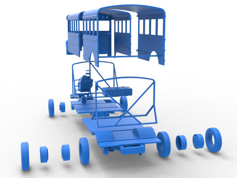 School bus for Figure 8 racing Scale 1 to 25 3D Print Model