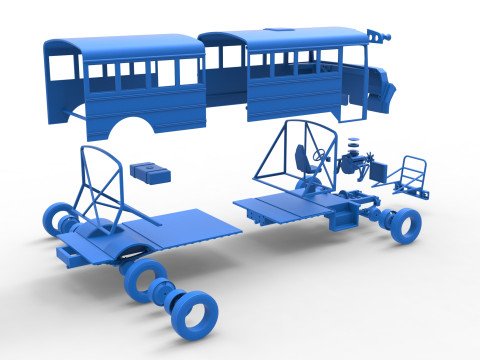 School bus for Figure 8 racing Scale 1 to 25 3D Print Model