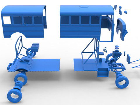 School bus for Figure 8 racing Scale 1 to 25 3D Print Model