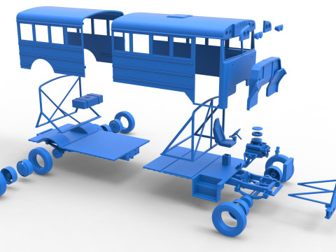 School bus for Figure 8 racing Scale 1 to 25 3D Print Model