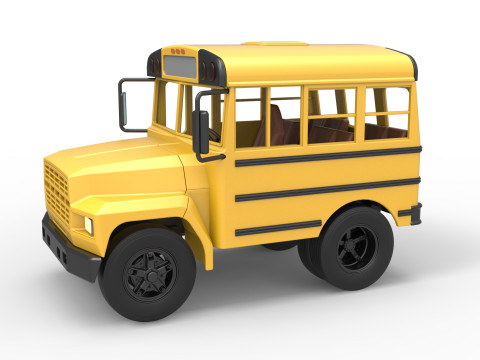 Fun short School bus Scale 1 to 25 3D Print Model