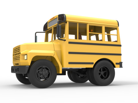 Fun short School bus Scale 1 to 25 3D Print Model
