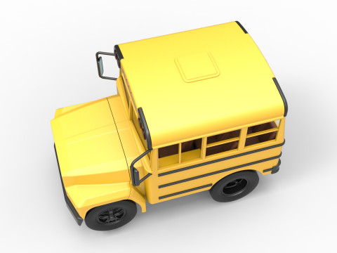 Fun short School bus Scale 1 to 25 3D Print Model