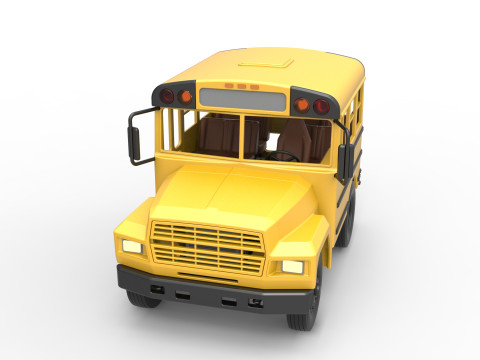 Fun short School bus Scale 1 to 25 3D Print Model