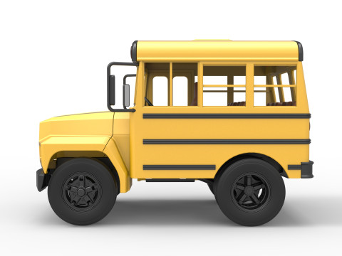 Fun short School bus Scale 1 to 25 3D Print Model