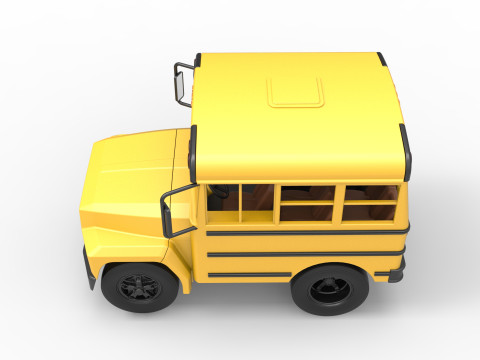 Fun short School bus Scale 1 to 25 3D Print Model