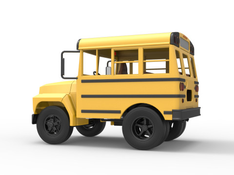 Fun short School bus Scale 1 to 25 3D Print Model