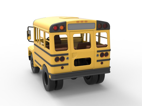 Fun short School bus Scale 1 to 25 3D Print Model