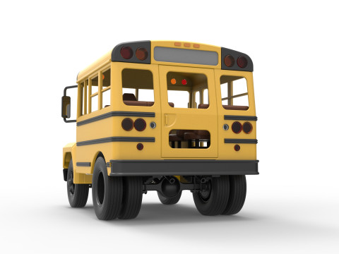 Fun short School bus Scale 1 to 25 3D Print Model