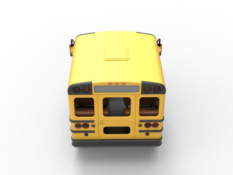 Fun short School bus Scale 1 to 25 3D Print Model