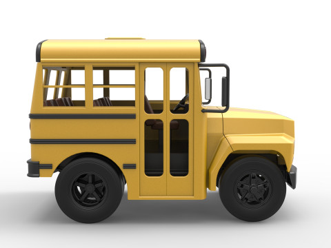 Fun short School bus Scale 1 to 25 3D Print Model