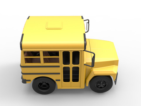 Fun short School bus Scale 1 to 25 3D Print Model