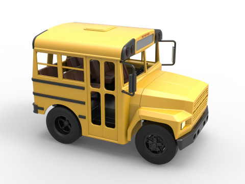 Fun short School bus Scale 1 to 25 3D Print Model