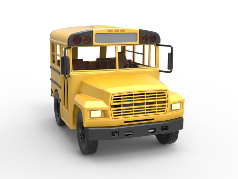 Fun short School bus Scale 1 to 25 3D Print Model