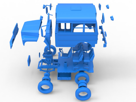 Fun short School bus Scale 1 to 25 3D Print Model