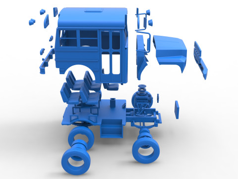 Fun short School bus Scale 1 to 25 3D Print Model