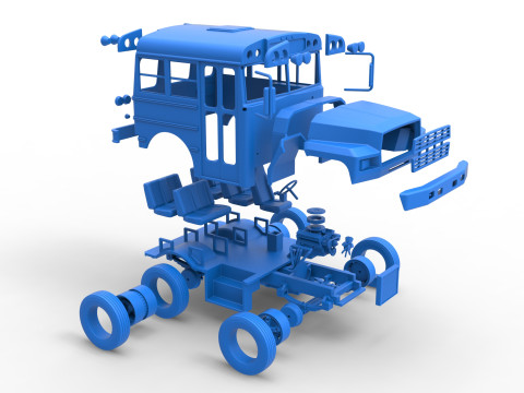 Fun short School bus Scale 1 to 25 3D Print Model