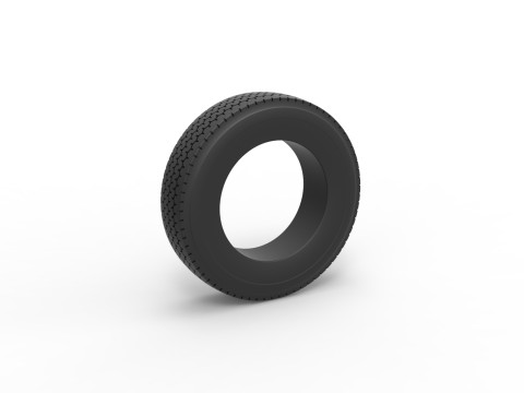 Semi truck tire 11 Scale 1 to 25 3Dプリントモデル