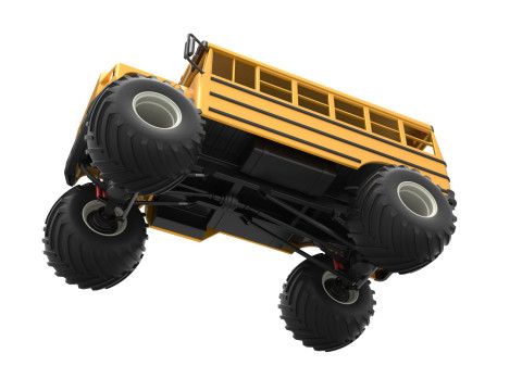 Vintage School bus Monster Truck Scale 1 to 25 3D Druckmodell