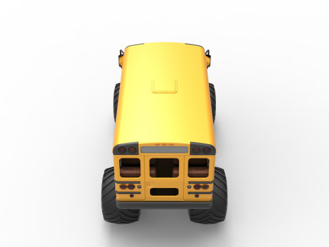 Vintage School bus Monster Truck Scale 1 to 25 3D Druckmodell