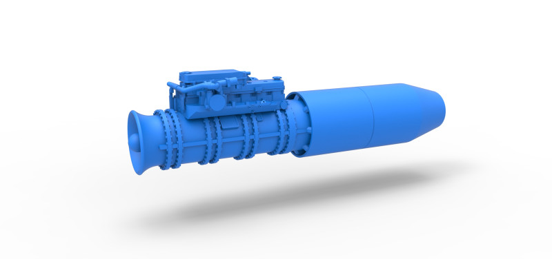 Jet engine 8 Scale 1 to 25 3D Baskı Modeli .c4d .max .obj .3ds .fbx .stl .blend