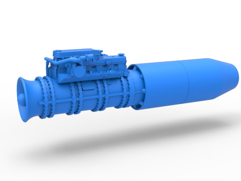 Jet engine 8 Scale 1 to 25 3D 打印模型
