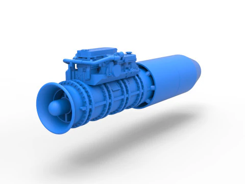 Jet engine 8 Scale 1 to 25 3D Print Model