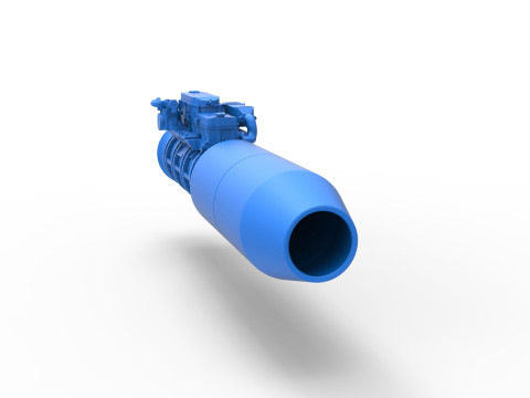 Jet engine 8 Scale 1 to 25 3D Baskı Modeli