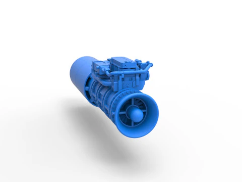 Jet engine 8 Scale 1 to 25 3D Print Model