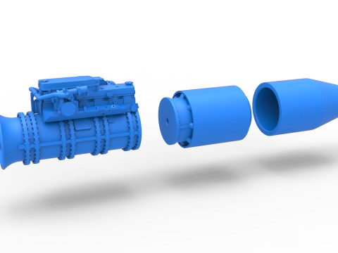 Jet engine 8 Scale 1 to 25 3D Baskı Modeli