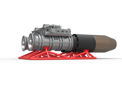 2 Jet engines on the frame Scale 1 to 25 3D 打印模型